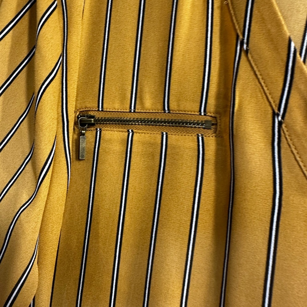 Maurices Mustard Yellow Striped Long Sleeve Relaxed Blouse - Picture 5 of 8
